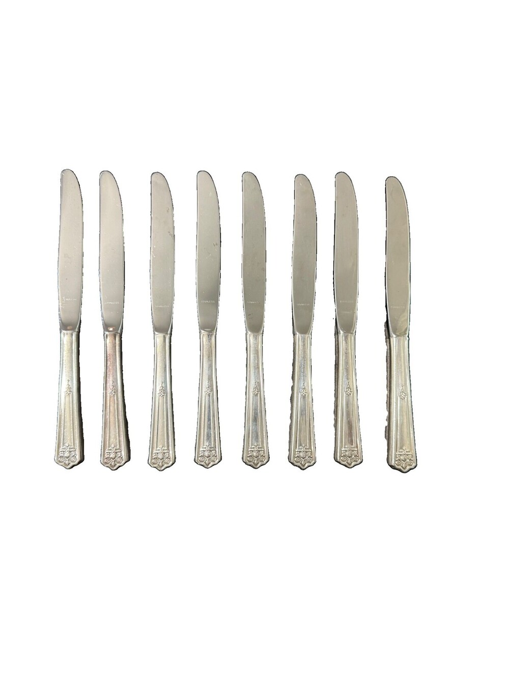 Set of 8 International Silver Majestic 1928 Silverplate Dinner Knives 9 1/8” VTG